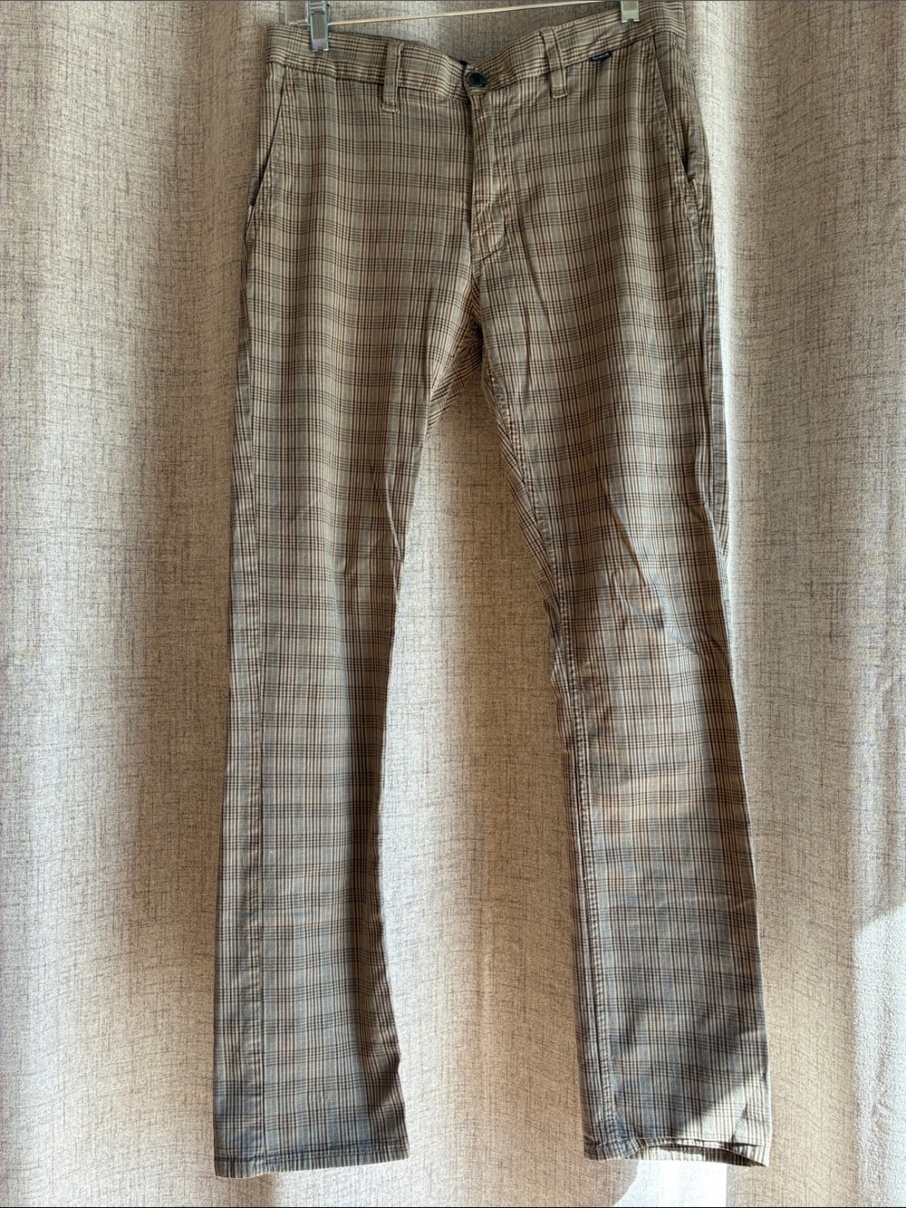Hurley Plaid Pants in Tan, Brown, Gray